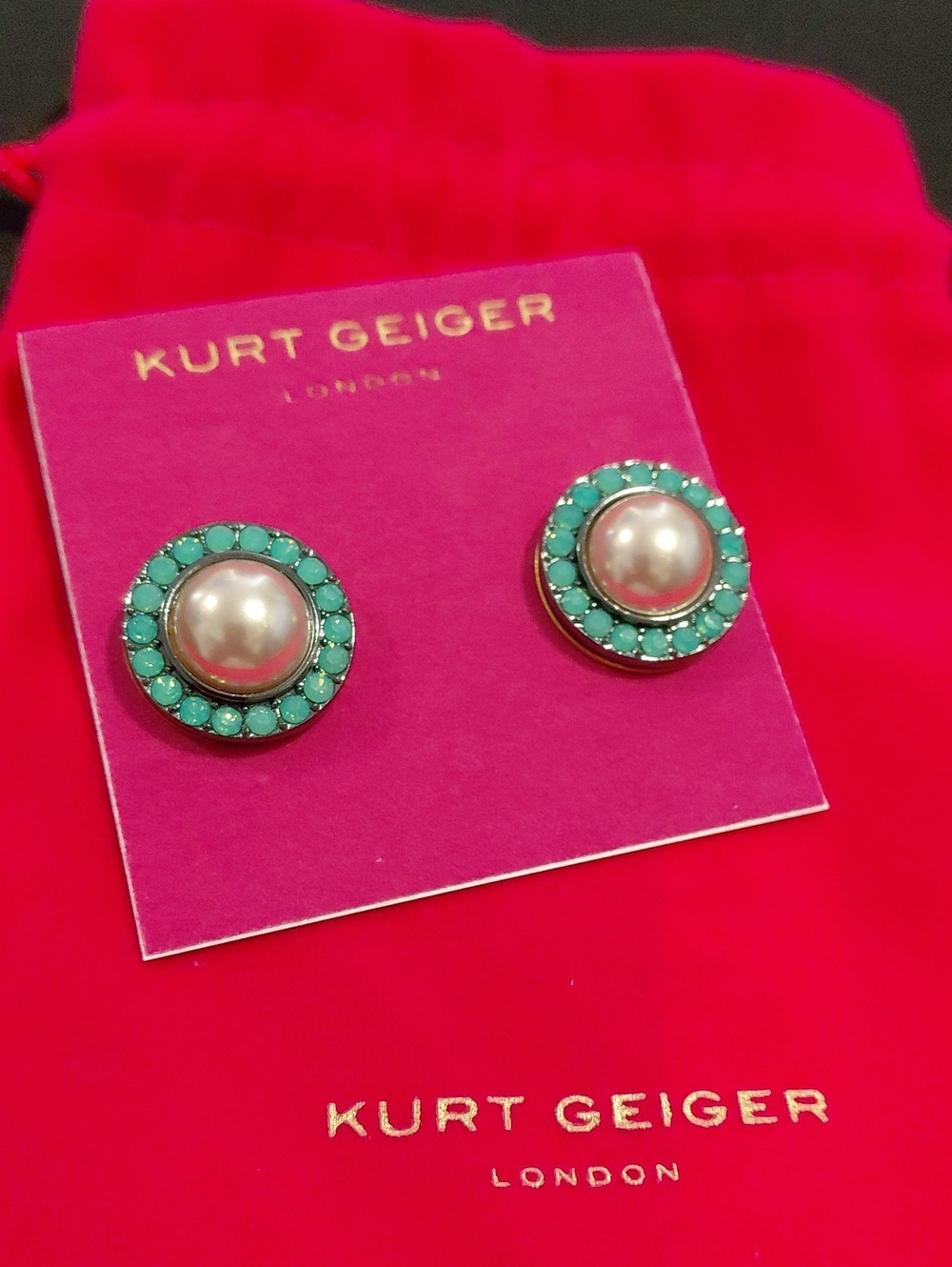 KURT GEIGER LONDON BUTTON EARRINGS